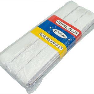 El&aacute;stico Blanco 25mm De Ancho, Pieza De 10 Mts
