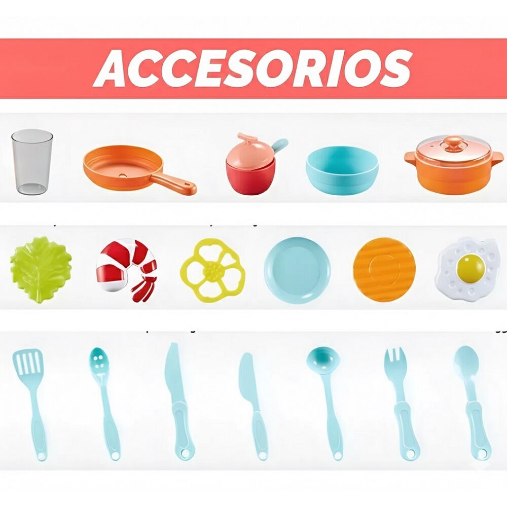 Cocina Infantil Grande 50pcs Con Spray Y Sonidos image number 5.0