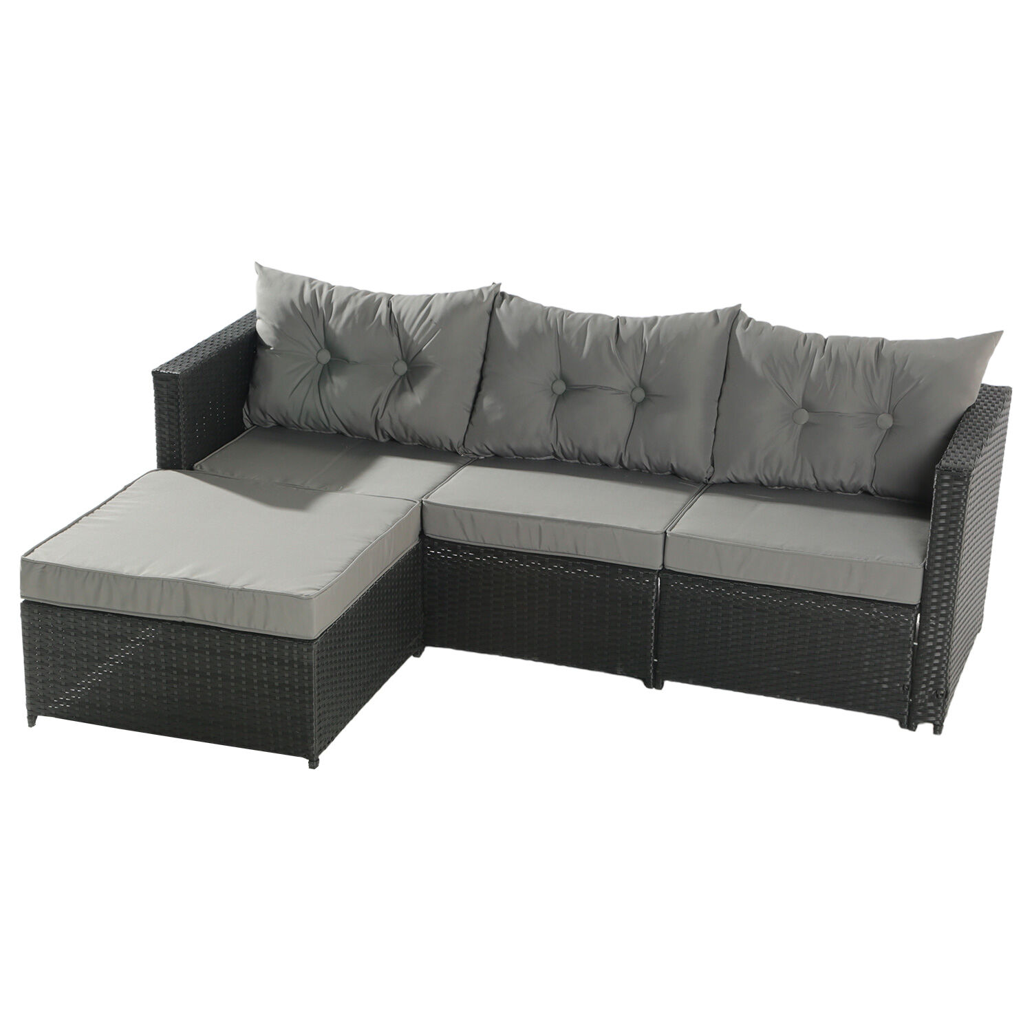 Seccional Intercambiable 3 Cuerpos Terraza Sofa + Mesa Gris image number 2.0