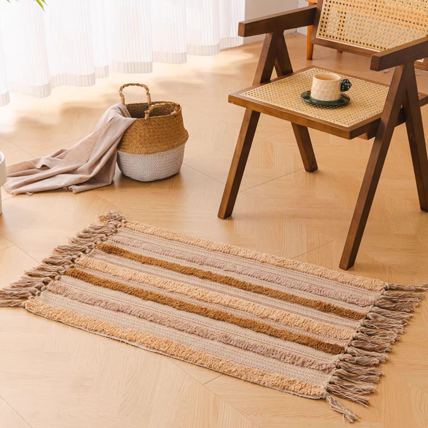 Bajada De Cama Bordada Kilim De Estilo Etnico 60x90cm Md76 image number 0.0
