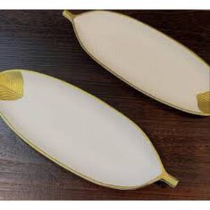 Set De 2 Bandejas Dise&ntilde;o Hojas