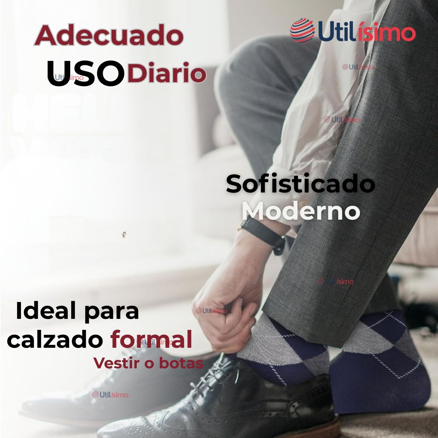 Pack 3 Pares Calcetines De Vestir Hombre Rombos Surtidos image number 4.0