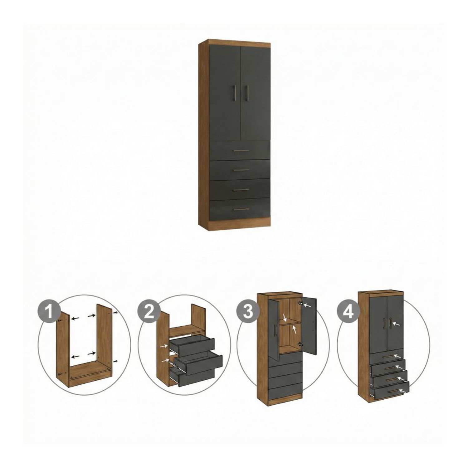 Cl&oacute;set Exit Closet Closet 2p4c / 2 Puertas / 4 Cajones image number 2.0