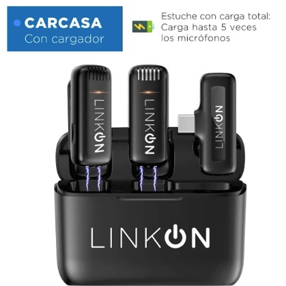 Microfono Inalambrico Solapa Lavalier Linkon Pro + Estuche Color Entrada Iphone image number 3.0