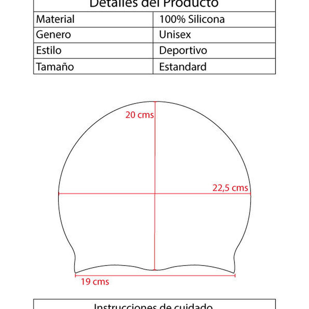 Gorro De Nataci&oacute;n De Silicona Negro image number 4.0