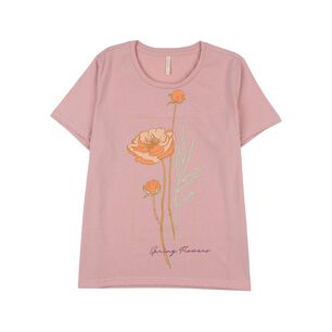 Polera Estampado Folia Manga Corta Cuello Redondo Mujer Geeps