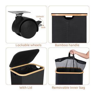 Cesto Ropa Sucia 75l Con Tapa Bolsa Extraible