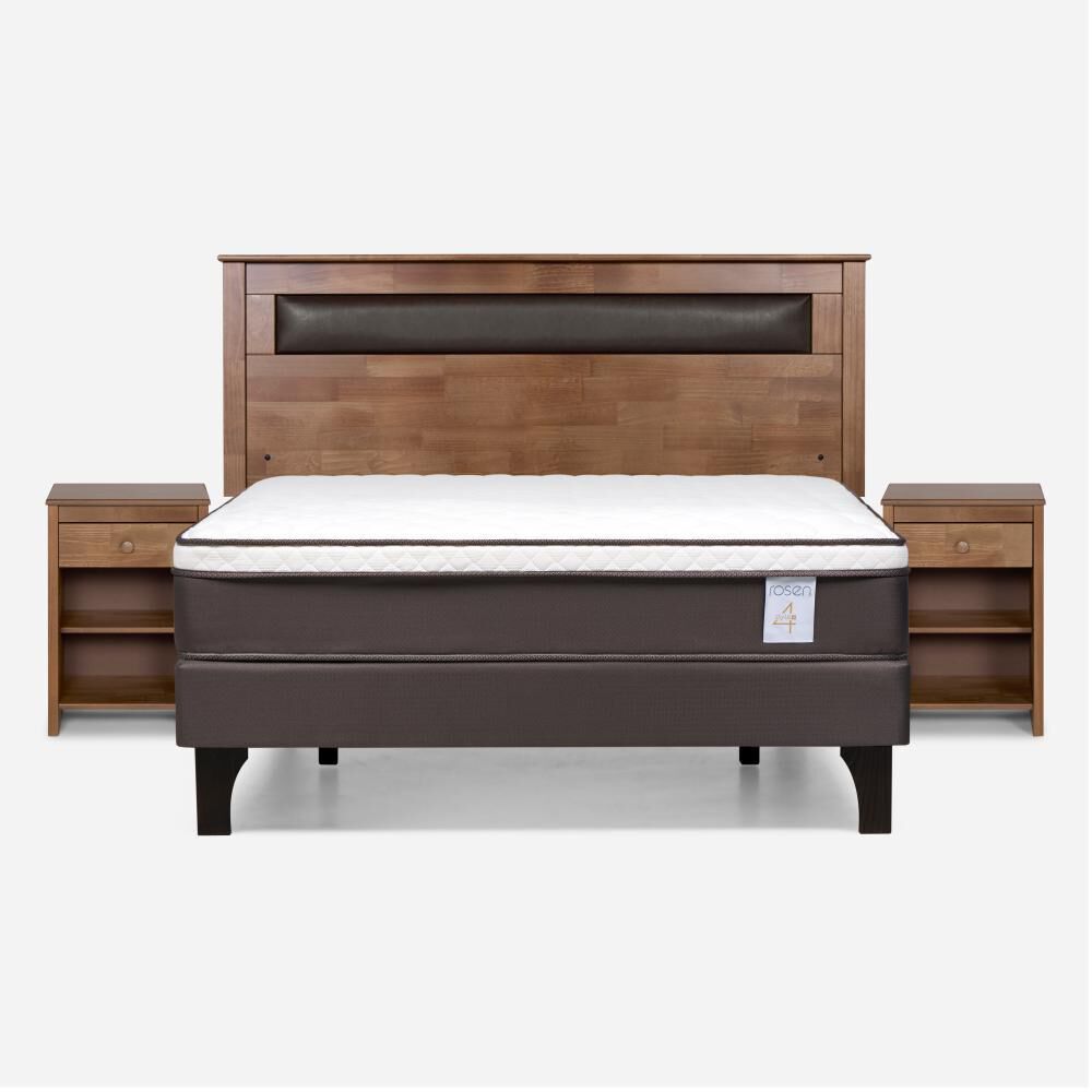 Cama Europea Rosen New Style 4 Plus / 2 Plazas / Base Normal + Set De Maderas Ferrara image number 0.0