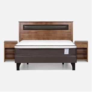 Cama Europea Rosen New Style 4 Plus / 2 Plazas / Base Normal + Set De Maderas Ferrara