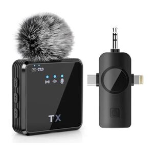 Micr&oacute;fono Inal&aacute;mbrico F11 3x1 Para Iphone Android Y C&aacute;mara Profesional