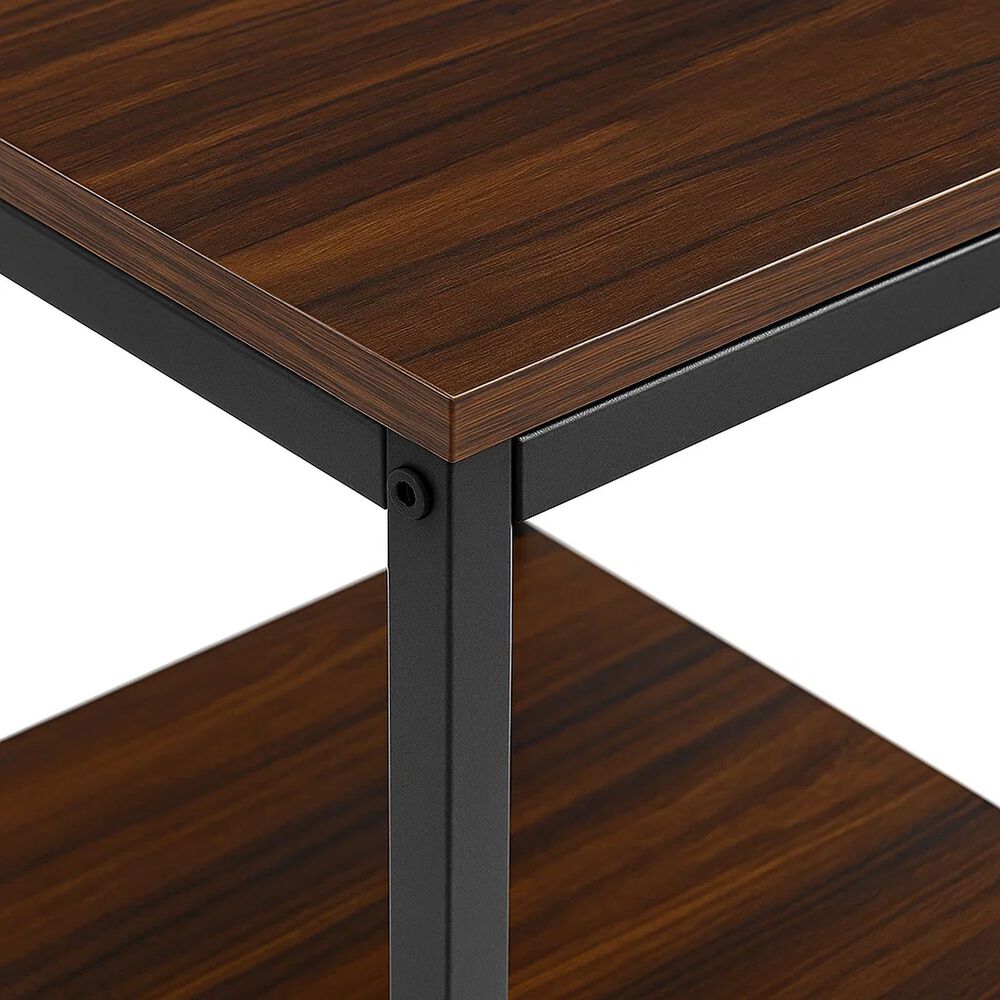 Velador Mesa Auxiliar Lateral De 2 Niveles - Madera Oscura Walnut image number 12.0