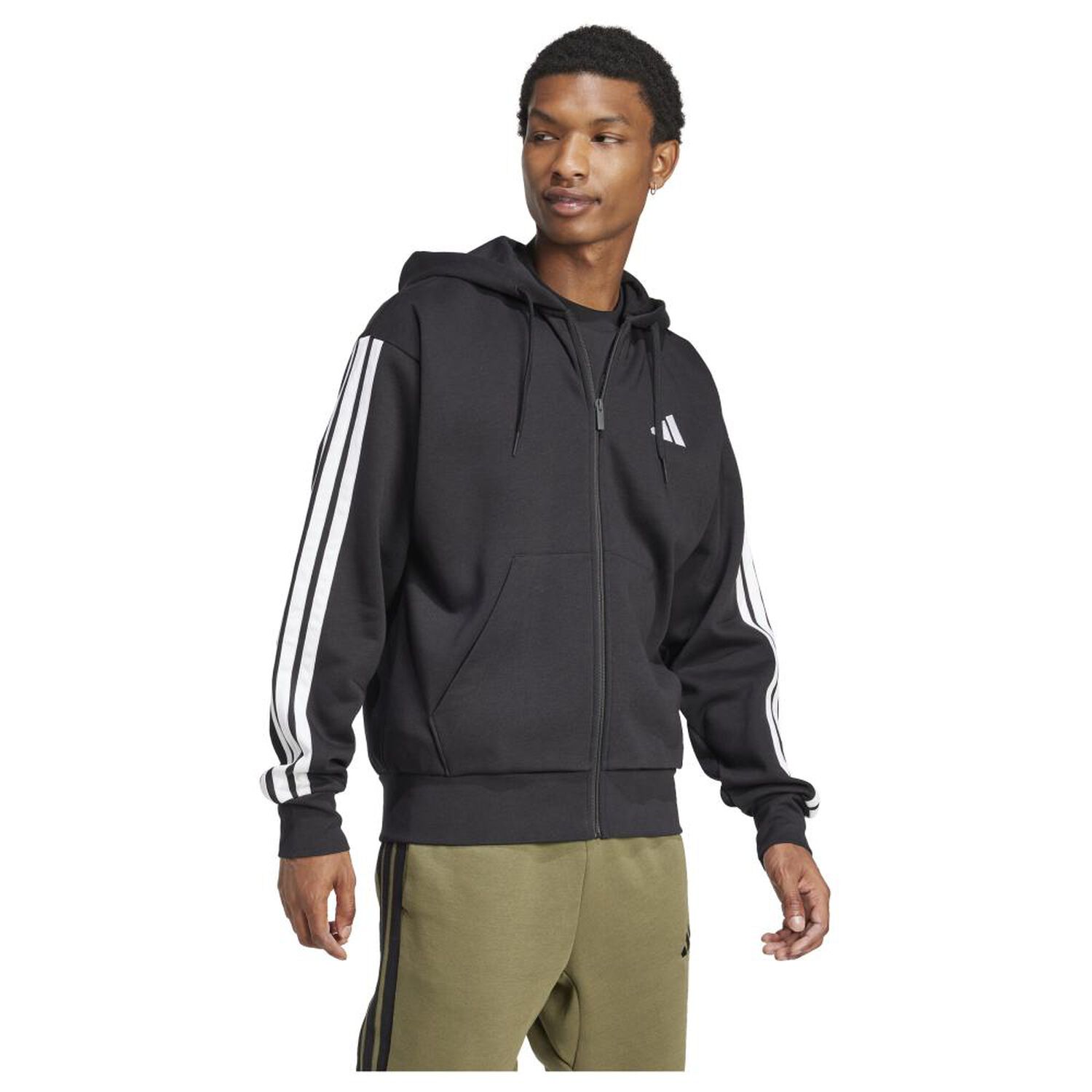 Chaqueta Con Capucha Hombre Essentials Fleece 3 Bandas Adidas image number 3.0