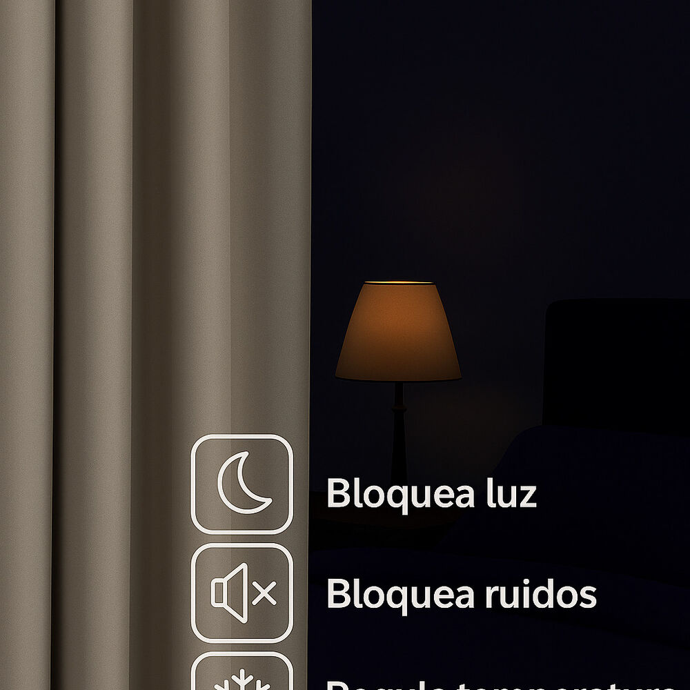 Cortina Engomada Termica 100% Blackout 140x225 image number 5.0