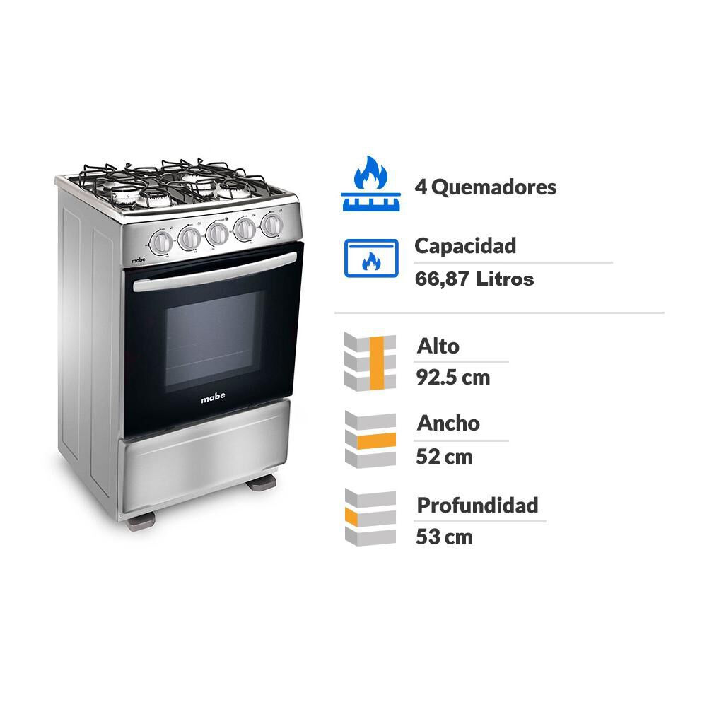 Cocina Mabe CMC20AXX-0 / 4 Quemadores image number 1.0