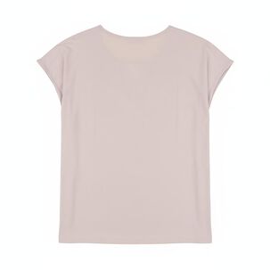 Polera Lisa Manga Corta Cuello V Mujer Lesage