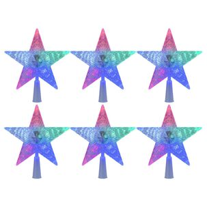 Set 6 Estrellas Punta Arbol Rgb Navidad A Pilas Decoracion