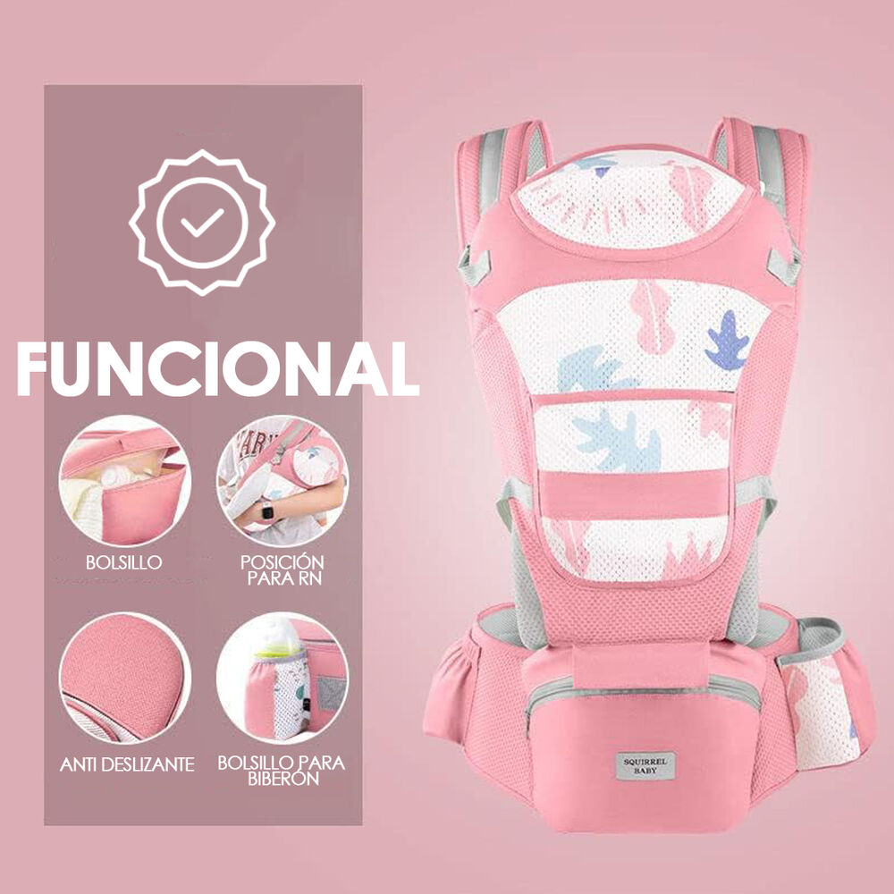 Portabeb&eacute; Ergon&oacute;mico Asiento Multifuncional 6 En 1 Rosado image number 5.0