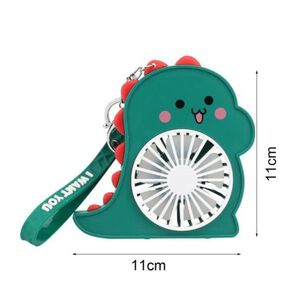 Llavero Mini Ventilador Recargable Dinosaurio Verde