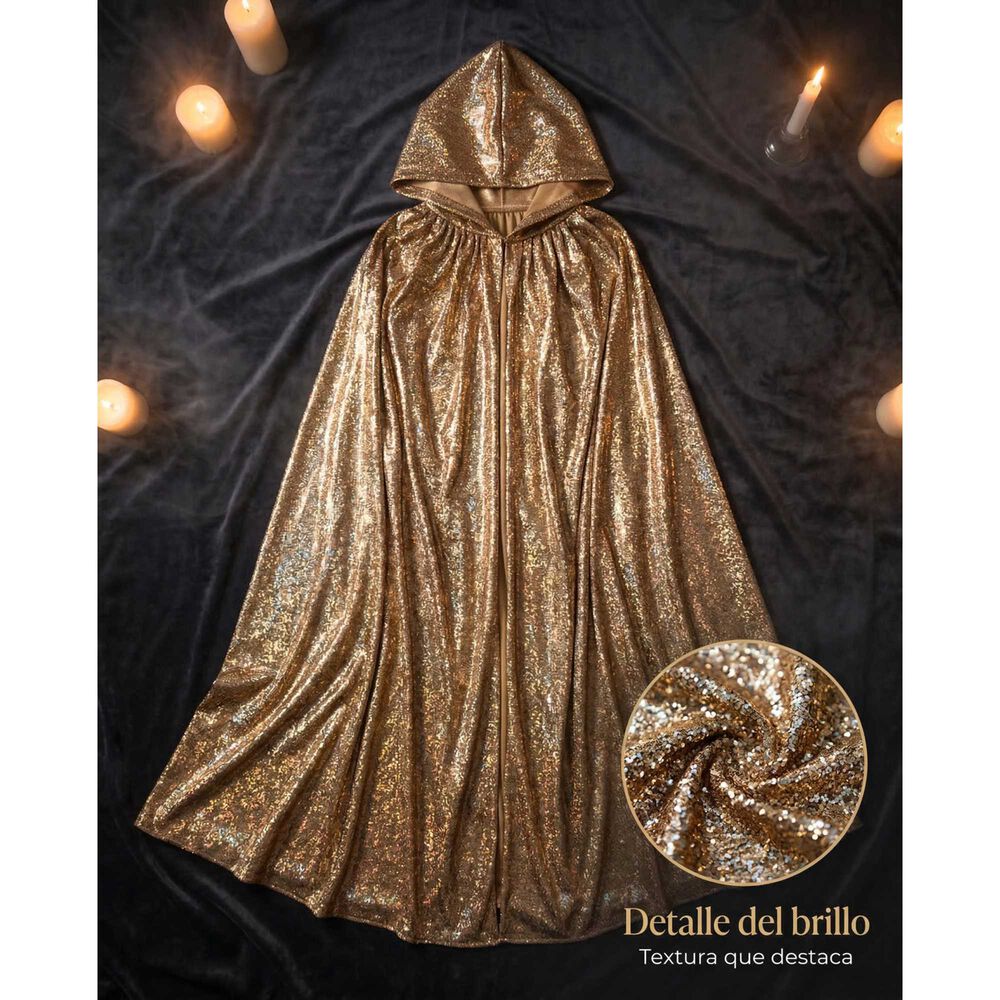 Capa Glitter Brillante Con Capucha Para Cosplay Y Disfraz image number 13.0