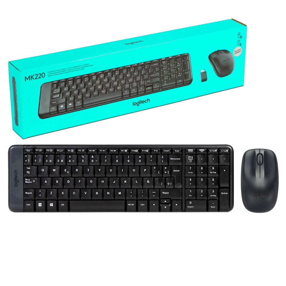 Kit Teclado Y Mouse Inalambrico Logitech Mk220 Usb Español image number 0.0