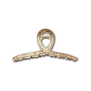 Traba Brillos Garra Tibur&oacute;n De Cabello Infinity Dorado
