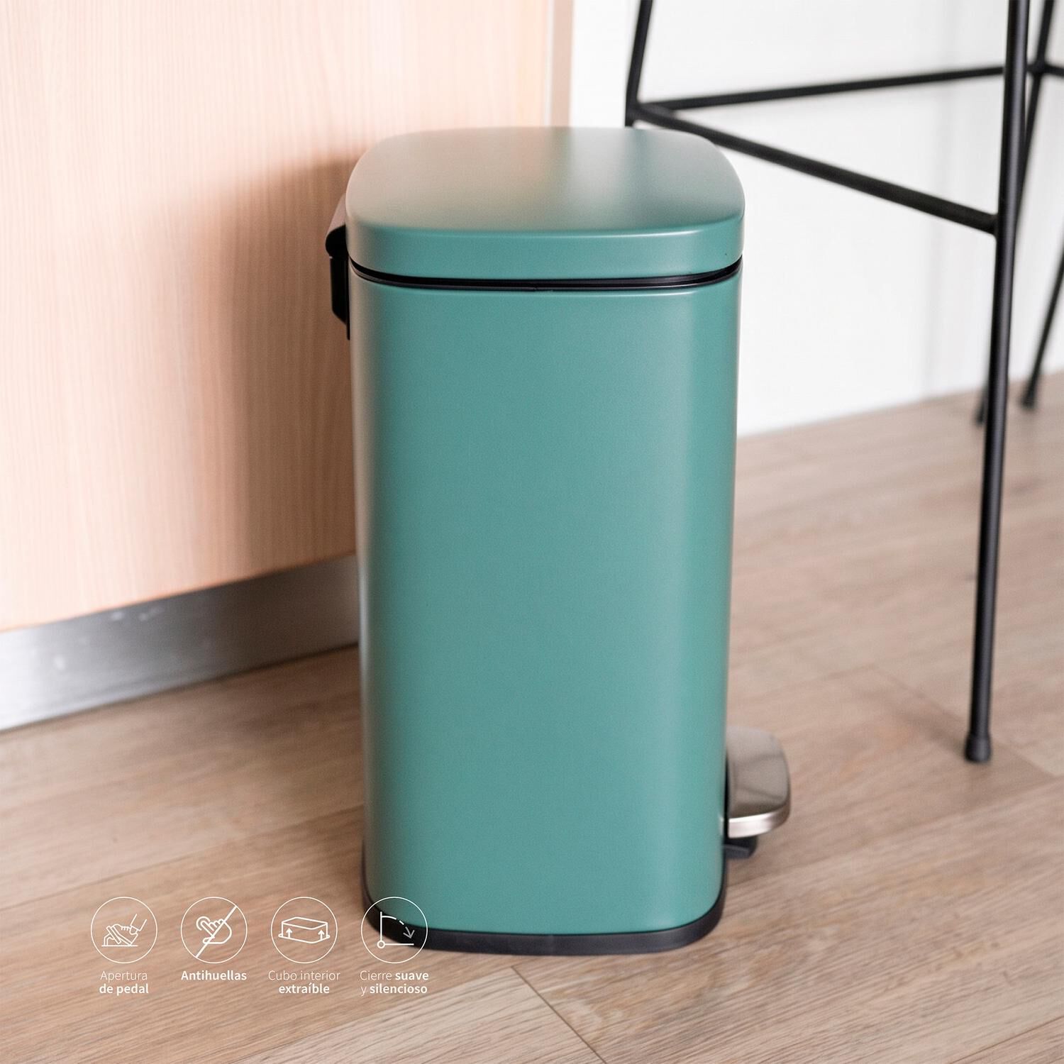 Basurero Cocina Lucca 12lt Pedal Acero Inox Simplit image number 2.0