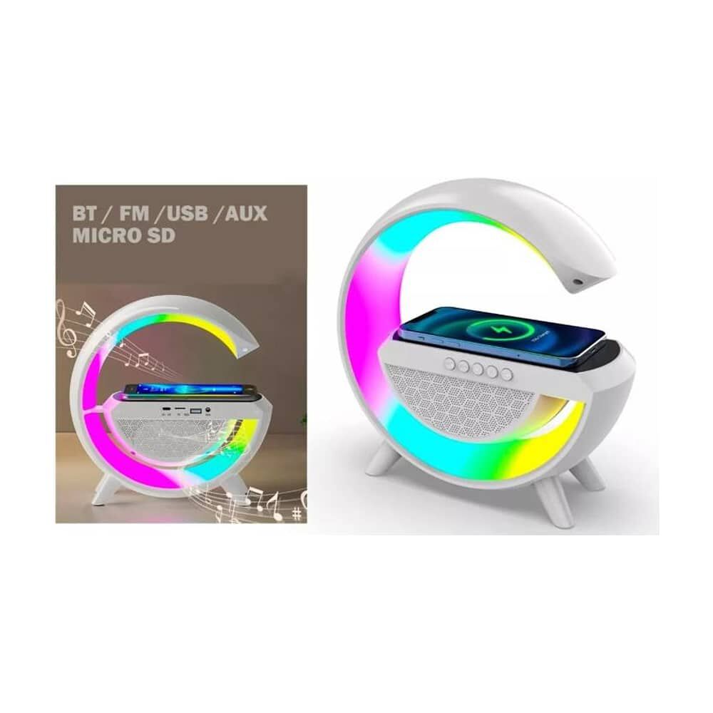 Lampara De Mesa Parlante+reloj+carga Inalambrica+alarma Rgb image number 2.0