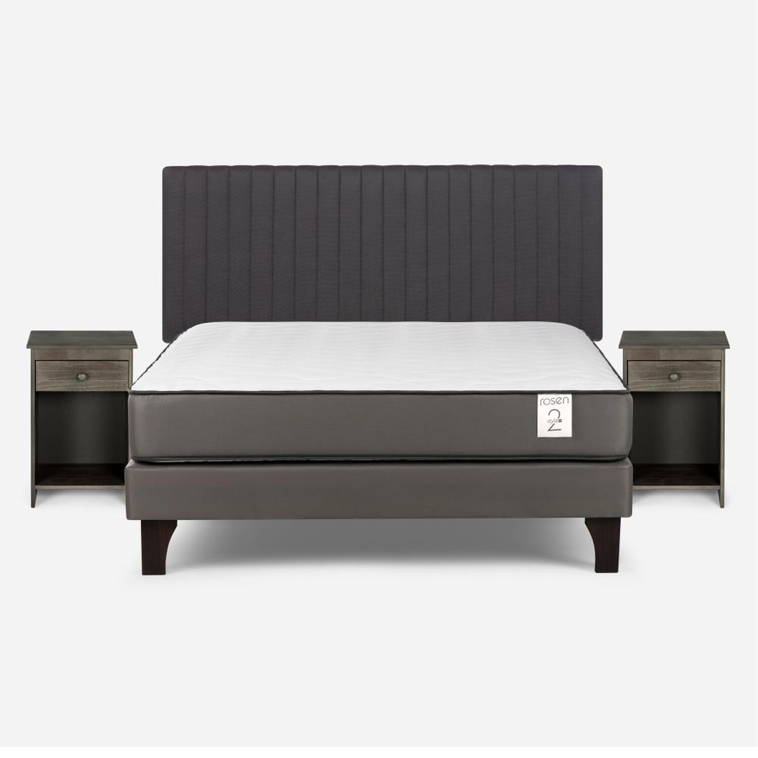 Cama Europea Rosen New Style 2 Plus / 2 Plazas / Base Normal + Set De Maderas image number 0.0
