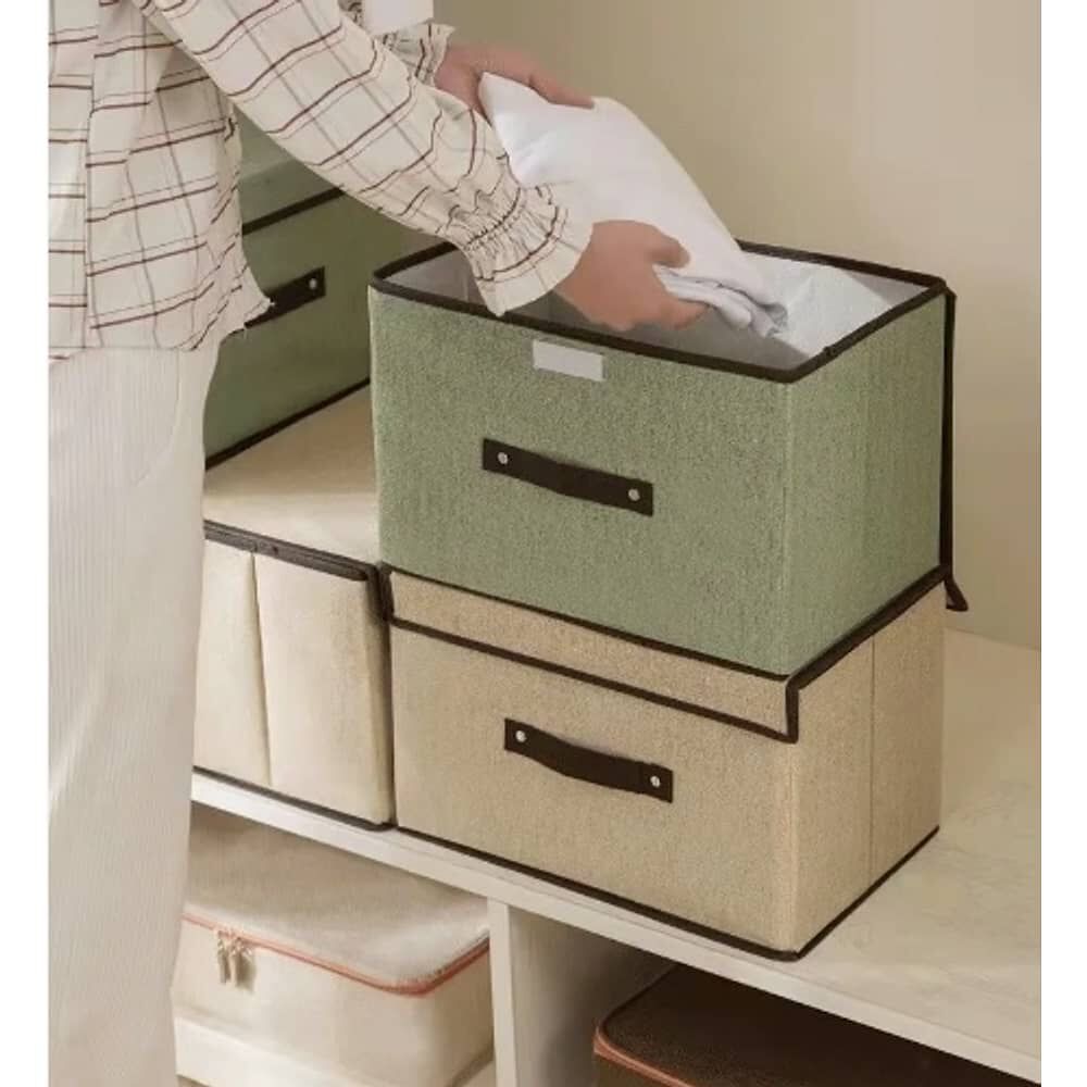 4 Unidades Cajas Organizadoras De Tela Plegables Con Tapas image number 1.0