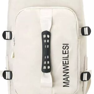 Bolso De Viaje Impermeable Mochila Multiusos Hombro Gimnasio. Crema