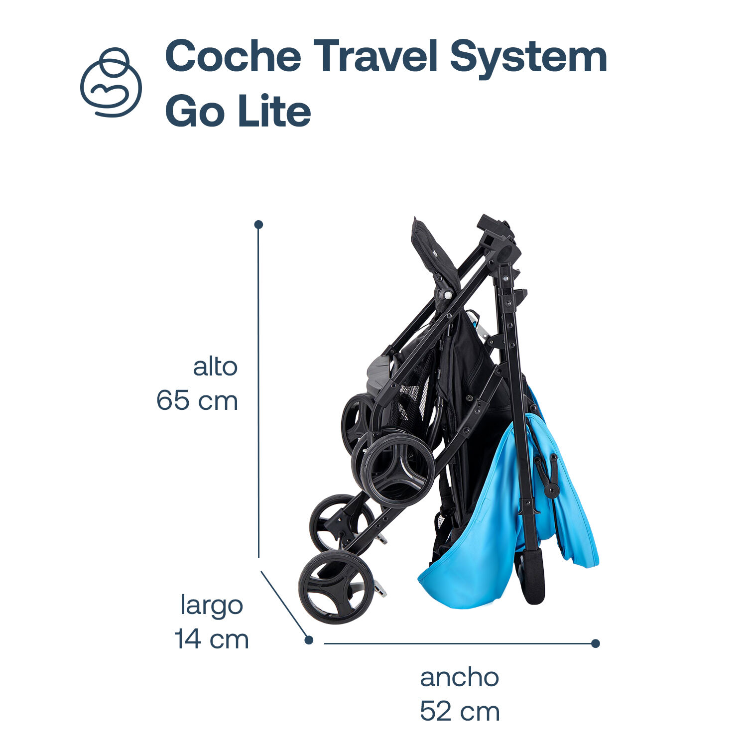 Coche Travel System Go Lite Azul image number 9.0