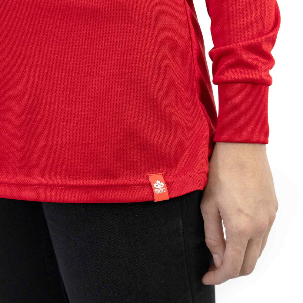 Polera Cooldry Quebec Manga Larga Rojo Mujer image number 5.0