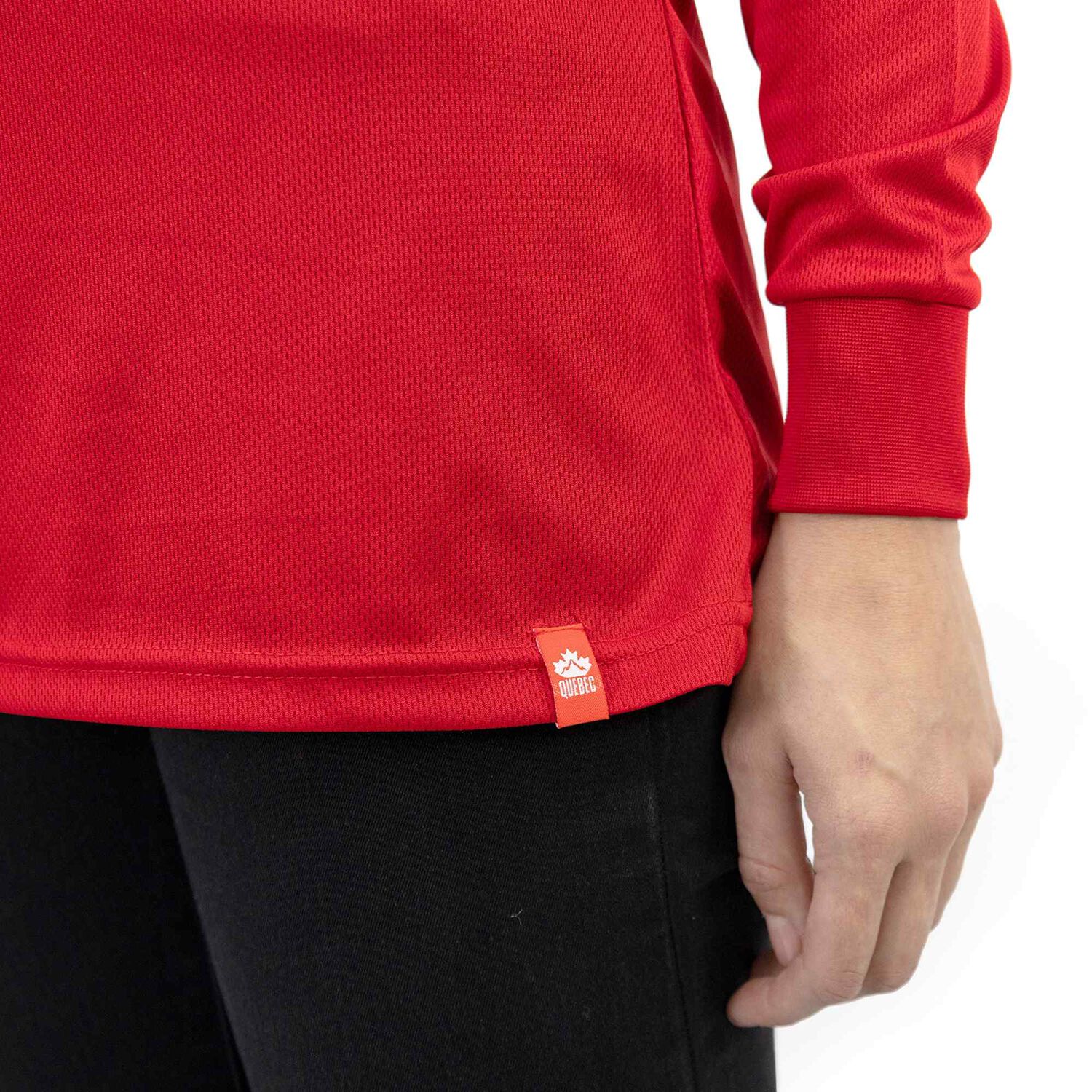 Polera Cooldry Quebec Manga Larga Rojo Mujer image number 5.0