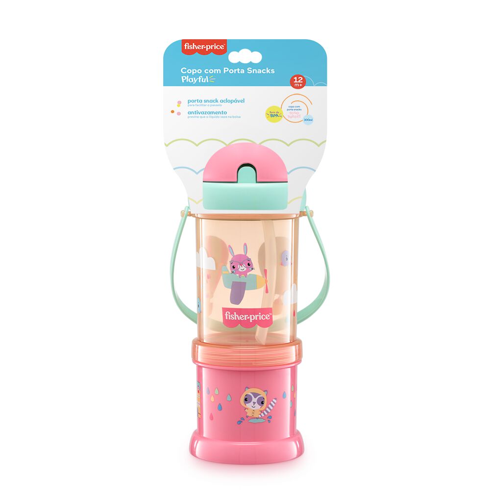 Vaso Porta Snack Fisher Price Playfyl Rosa Sunset Bb1013 image number 2.0