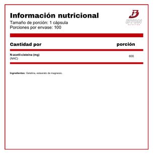 N-acetyl Cysteine Nac 600 Mg 100 C&aacute;psulas