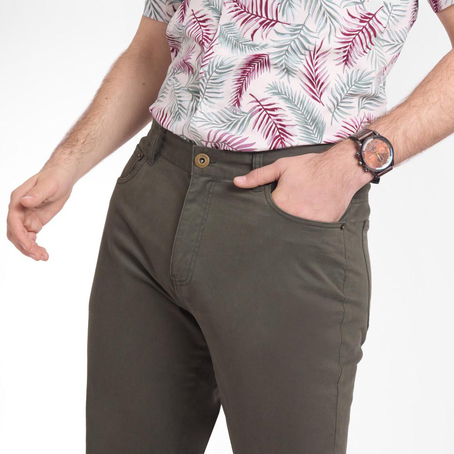 Pantal&oacute;n Liso Tiro Medio Regular Hombre Peroe image number 4.0