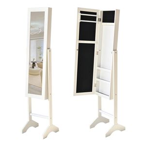 Espejo Organizador de Joyas Casaideal / Blanco / 153 Cm