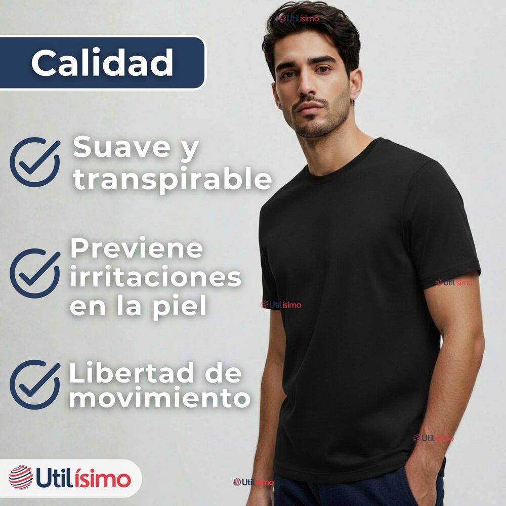 Pack 3 Camisetas Poleras 100% Algod&oacute;n B&aacute;sica Lisa El&aacute;stica Hombre Colores Surtidos image number 6.0