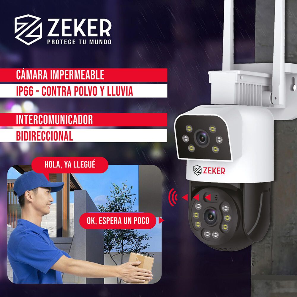 Camara De Seguridad 5g Zeker Doble 4mp Exterior Impermeable image number 3.0