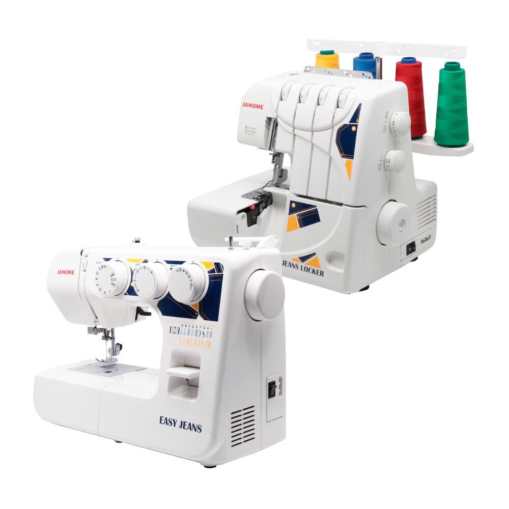 Combo Janome Máquina de Coser Easy Jeans +  Máquina Overlock Jeans Locker image number 0.0