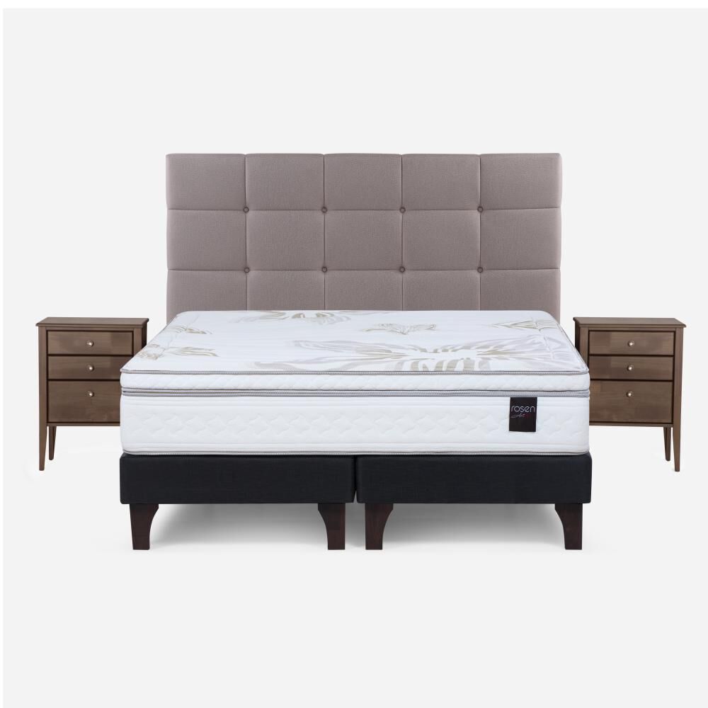 Cama Europea Rosen Art 4 / 2 Plazas / Base Dividida + Set De Maderas Issey Vison image number 0.0