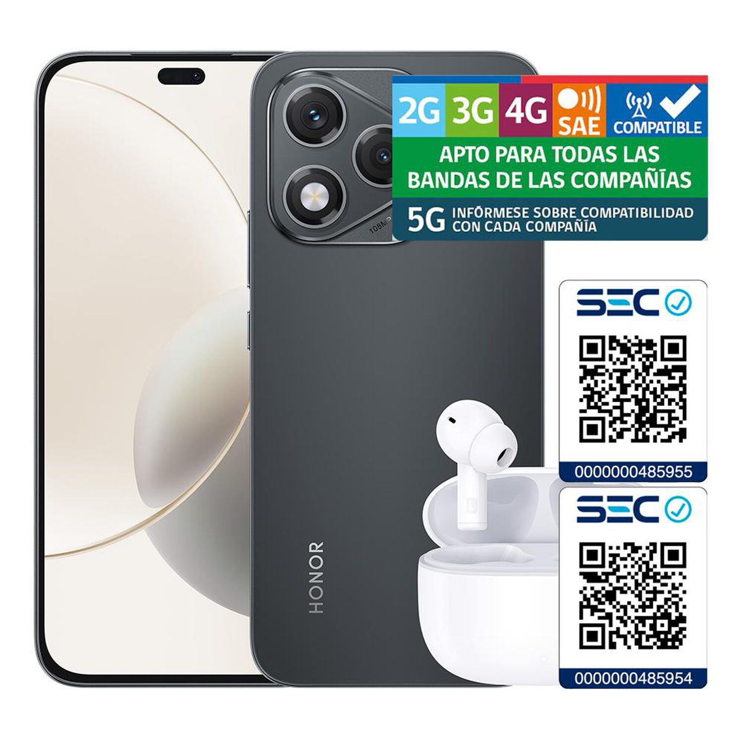 Smartphone Honor 400 Lite / 5G / 256 GB / Black / Liberado + Earbuds X7 Lite image number 11.0