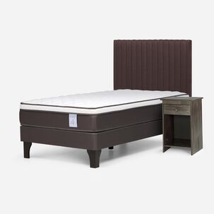 Cama Europea Rosen New Style 4 Plus / 1.5 Plazas / Base Normal + Set De Maderas