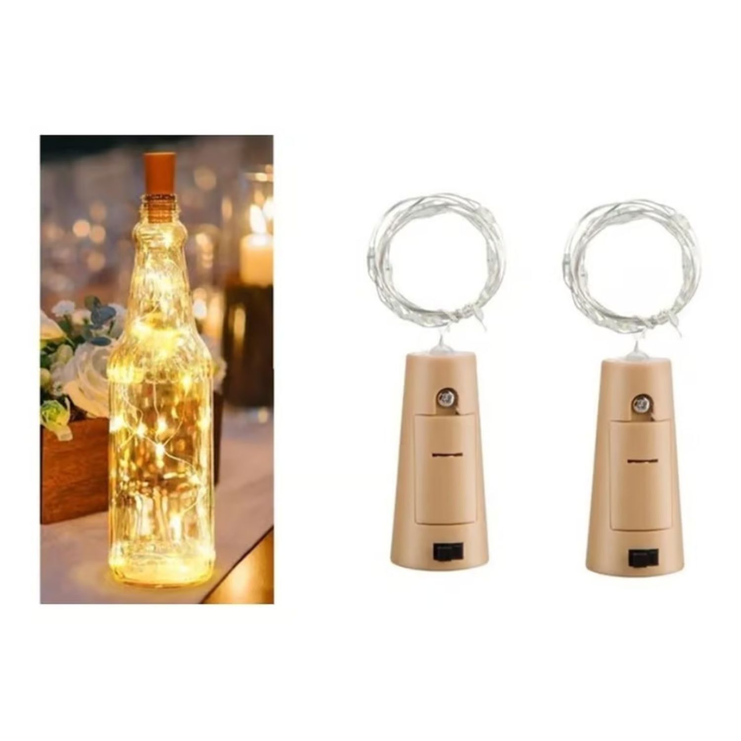 Luces Corcho Hada Alambre 10 Led Decoracion Calidas image number 2.0