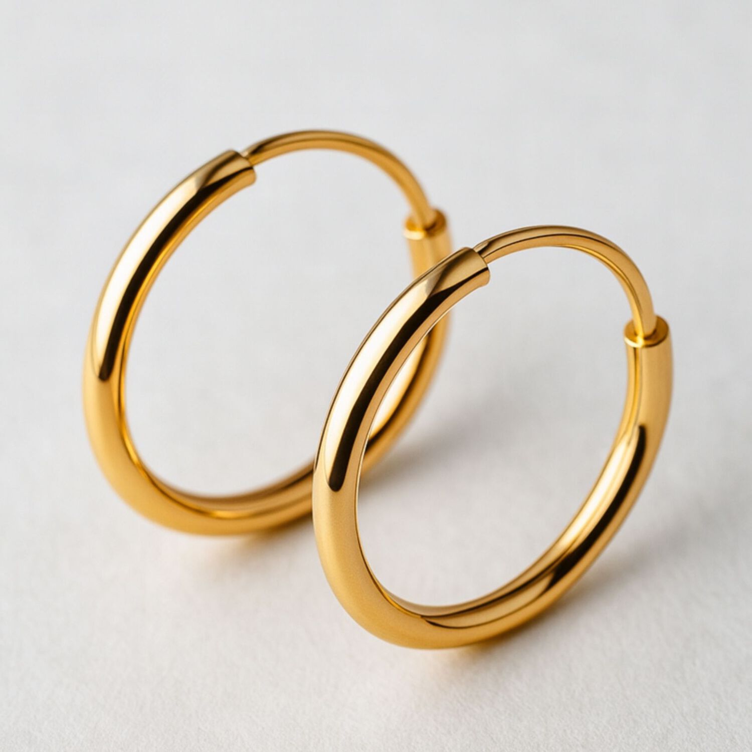 Aros Argolla Tubo 10mm Oro 18k 1.40gr Mujer Cl&aacute;sicas Elegantes image number 3.0