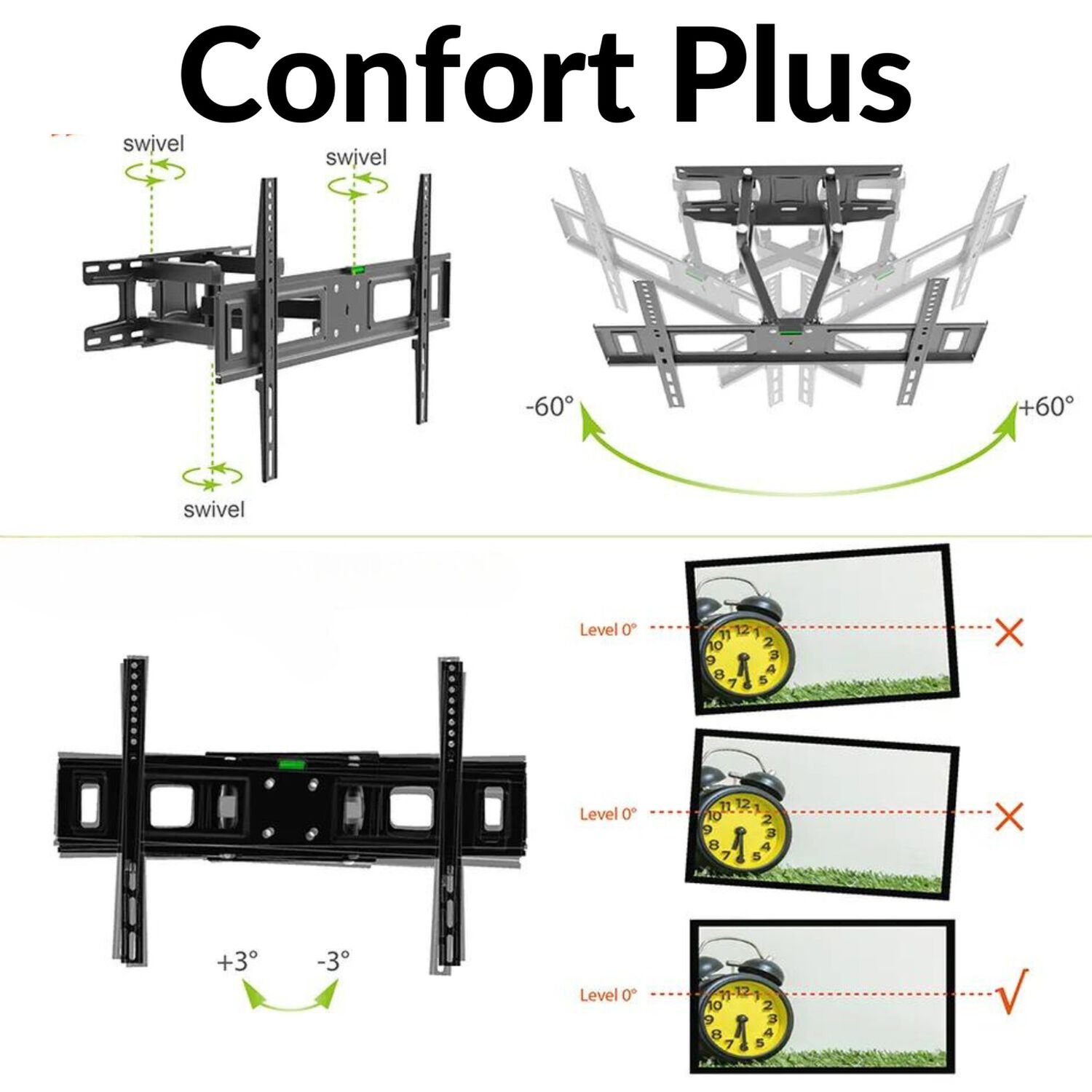 Soporte De Tv Deluxe Con Doble Brazo Reforzado De 37" A 70" 35kg image number 2.0