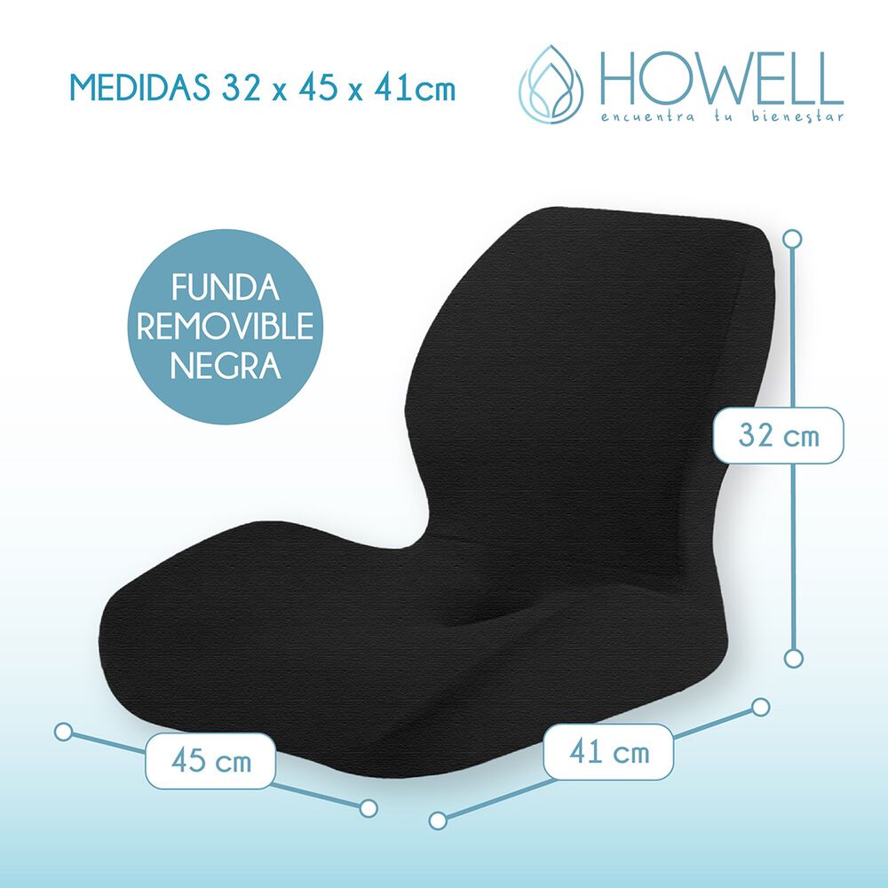 Coj&iacute;n Ortop&eacute;dico Asiento Y Espalda Lumbar 2 En 1 Howell image number 2.0
