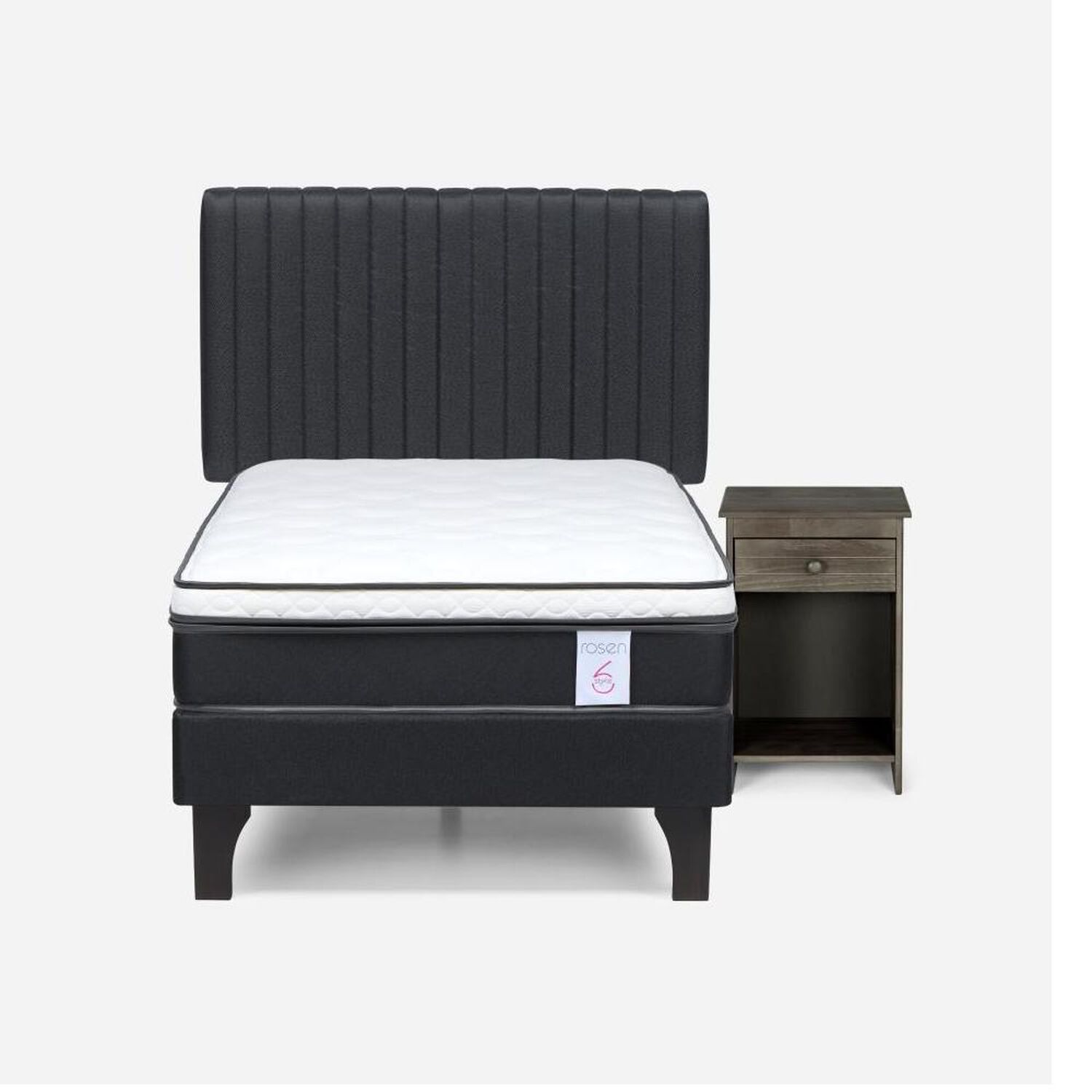 Cama Europea Rosen New Style 6 / 1.5 Plazas / Base Normal + Set De Maderas image number 0.0