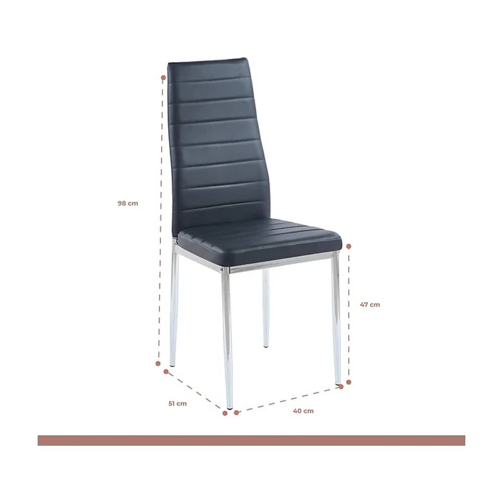 Comedor Mesa De Vidrio Rectangular 120x80 + 6 Sillas Dining Liana Acolchadas - Negras image number 5.0