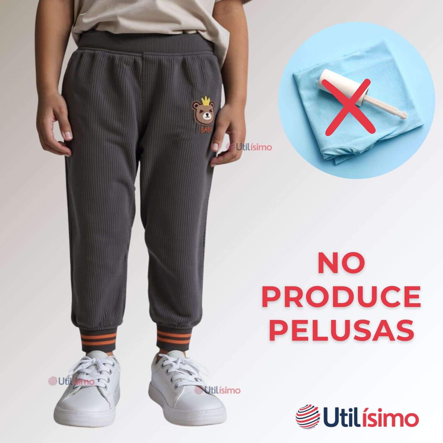 Buzo Cotel&eacute; Forrado En Polar Ni&ntilde;o Pantal&oacute;n Gris image number 6.0